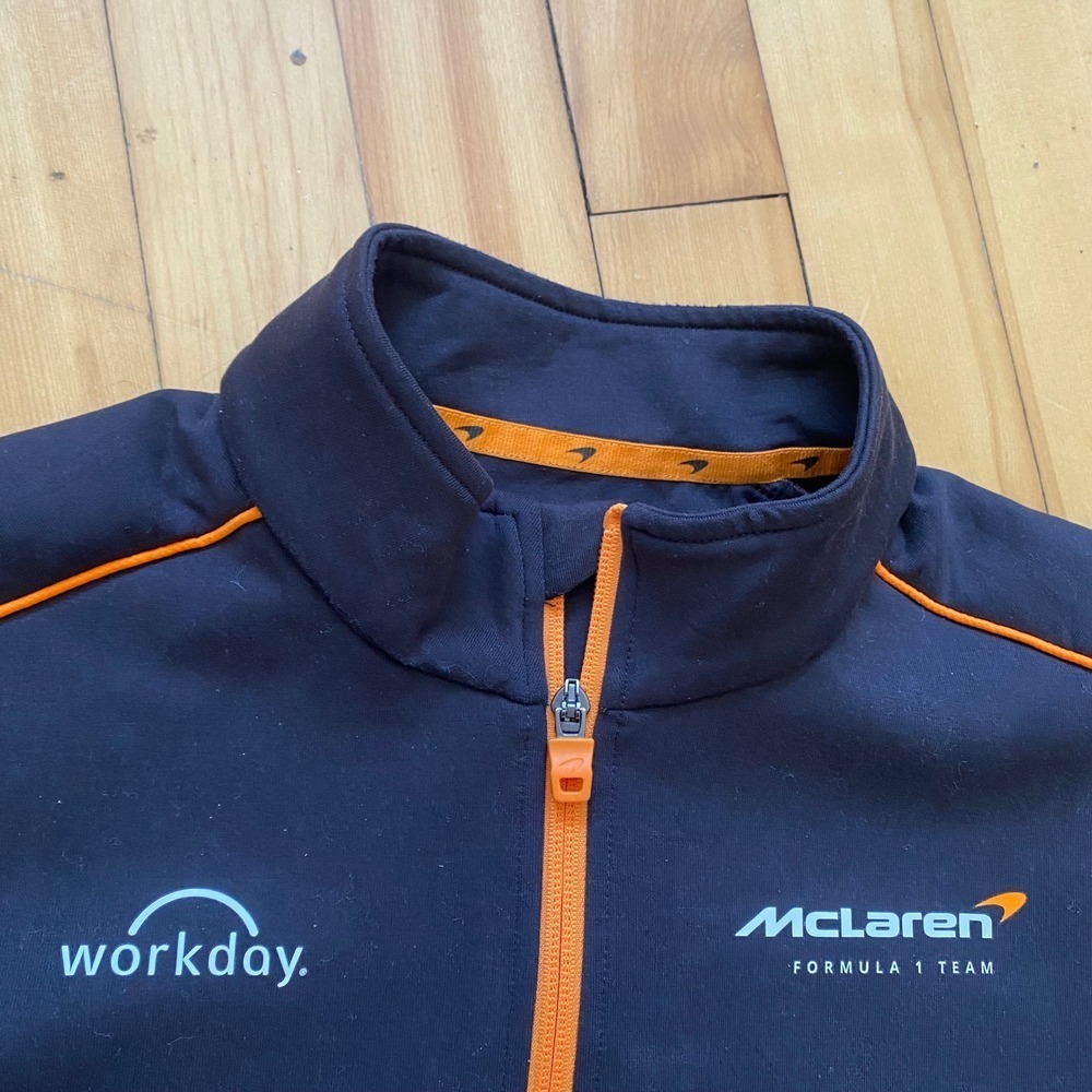 McLaren Formula 1 Team Workday Quarter Zip Pullover Jacket Black Orange Size XS - Picture 8 of 12